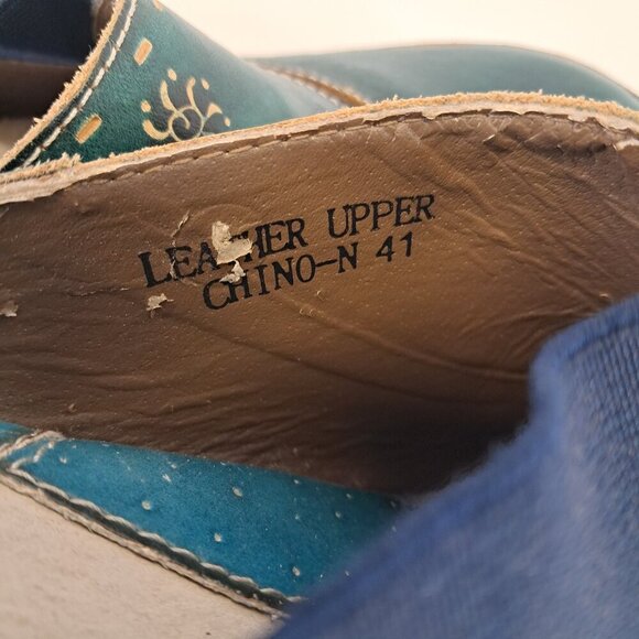 Spring Step L'Artiste Teal Chino Clogs Leather Mules Size 41 - Picture 11 of 14